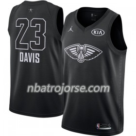 Män New Orleans Pelicans Tröja Anthony Davis 23 2018 All Star Jordan Brand Svart Swingman